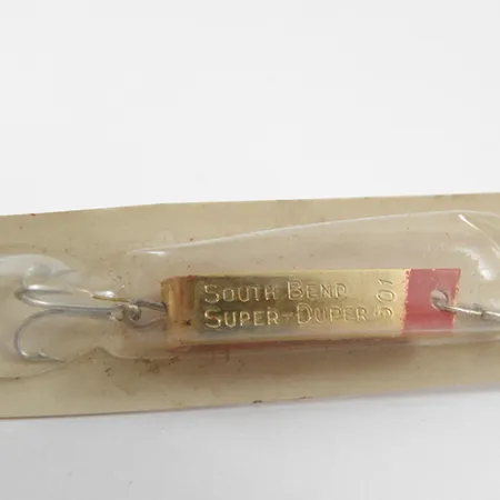 South Bend Super-Duper 501, 3/32oz Gold / Red fishing spoon #1889