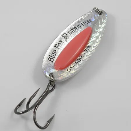 Blue Fox Rattlin Pixee, 3/4oz Rainbow Trout fishing spoon #1909