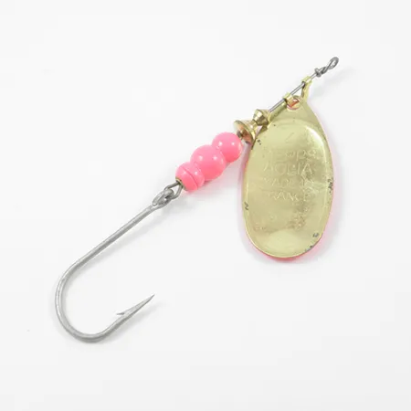 Vintage Mepps Aglia Hot Pink 4, 1/3oz Pink / Gold spinning lure #1913