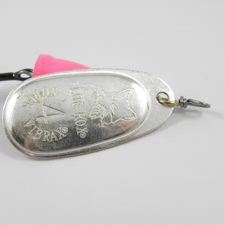 Vintage Blue Fox Super Vibrax 4 1916, 3/8oz Silver / Pink spinning lure #1916