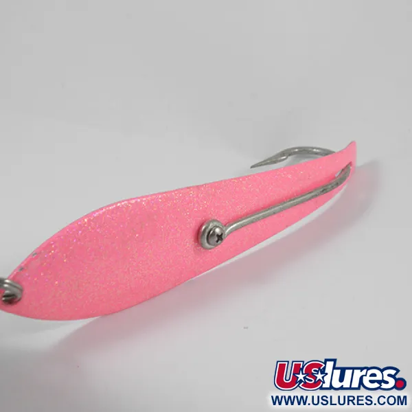 Vintage  Pro King Weedless King Spoon, 1 1/4oz Silver / Pink fishing spoon #1931