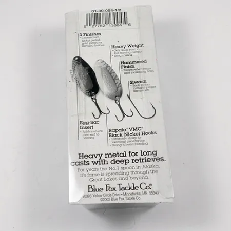 Blue Fox Pixee , 1/2oz Nickel / Green fishing spoon #1940