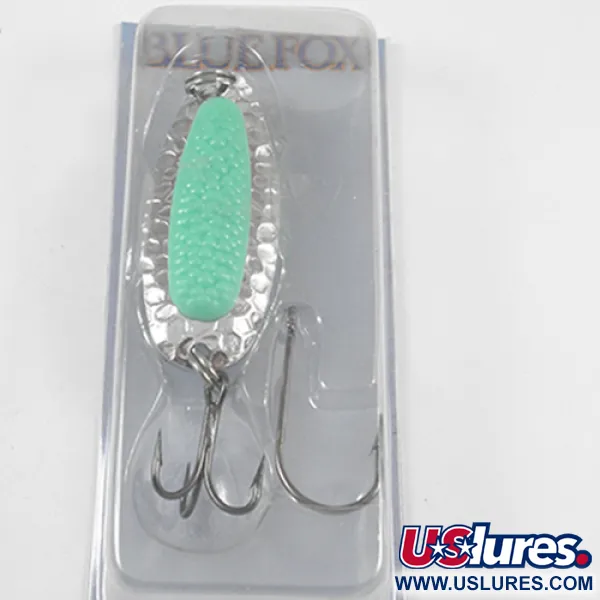 Blue Fox Pixee , 1/2oz Nickel / Green fishing spoon #1940