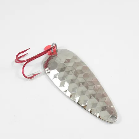 Vintage Worth Red King Spoon, 3/5oz Hammered Nickel fishing spoon #1942
