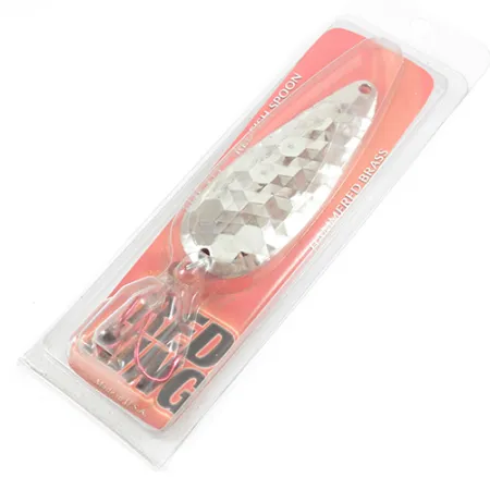 Worth Red King Spoon, 3/5oz Hammered Nickel fishing spoon #1943