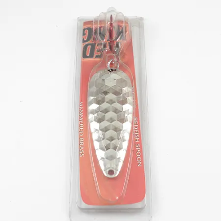Worth Red King Spoon, 3/5oz Hammered Nickel fishing spoon #1943