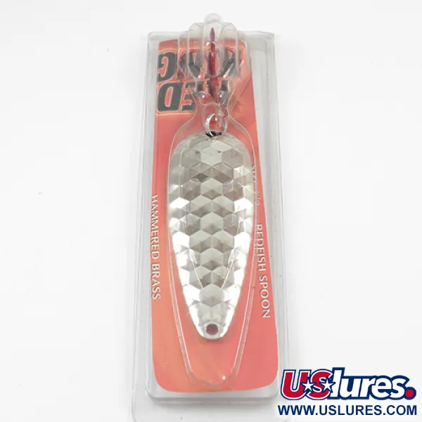  Worth Red King Spoon, 3/5oz Hammered Nickel fishing spoon #1943