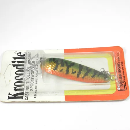 Luhr Jensen Krocodile Die #5, 3/4oz Hammered Fire Tiger / Gold fishing spoon #1944