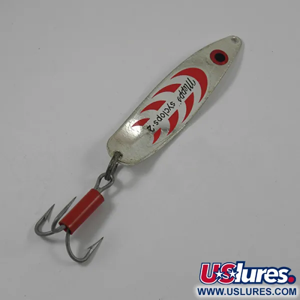 Vintage   Mepps Syclops 2, 3/5oz Silver / Red fishing spoon #1945