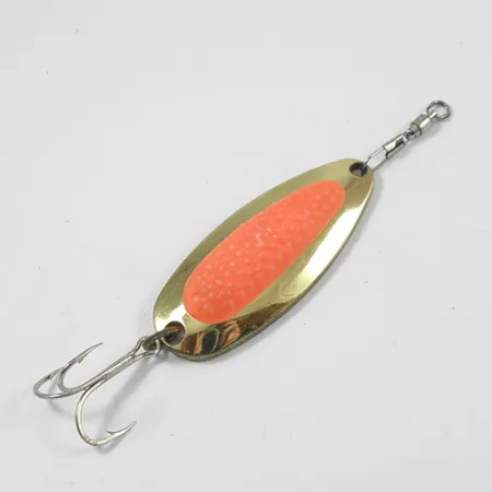 Vintage Nebco Pixee , 1/2oz Gold / Orange fishing spoon #1949
