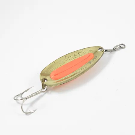 Vintage Nebco Pixee , 1/2oz Gold / Orange fishing spoon #1949