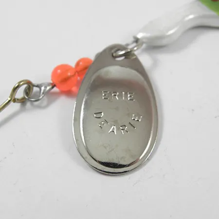 Vintage Erie Dearie Walleye Killer, 1/2oz Nickel / Green spinning lure #1952