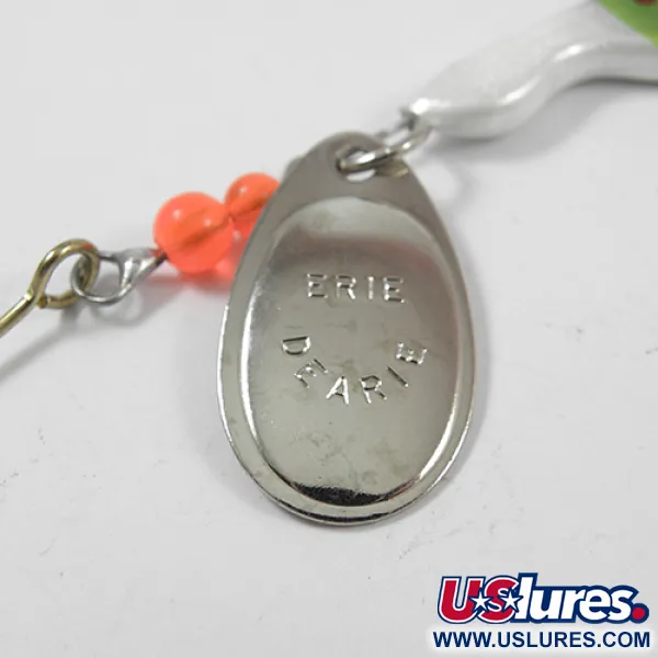 Vintage   Erie Dearie Walleye Killer, 1/2oz Nickel / Green spinning lure #1952