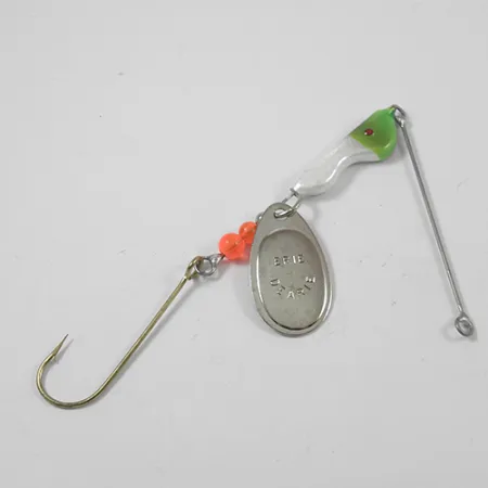 Vintage Erie Dearie Walleye Killer, 1/2oz Nickel / Green spinning lure #1952