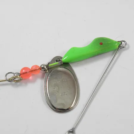 Vintage Erie Dearie Walleye Killer, 2/5oz Nickel / Green spinning lure #1956