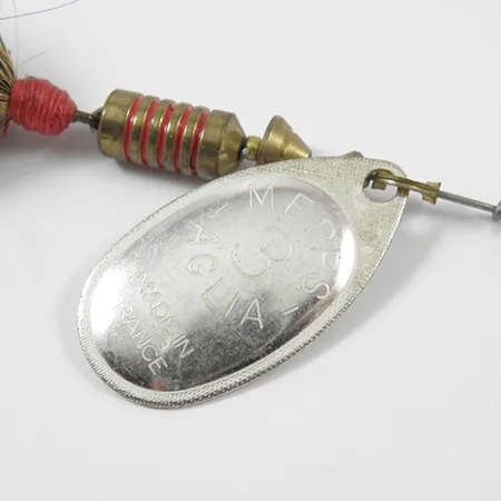 Vintage Mepps Aglia 3 dressed (squirrel tail), 1/4oz Silver spinning lure #1963