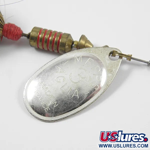 Vintage   Mepps Aglia 3 dressed (squirrel tail), 1/4oz Silver spinning lure #1963