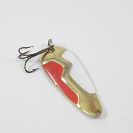 Vintage Acme Kamlooper Jumbo, 2/3oz Red / White / Nickel / Gold fishing spoon #1966