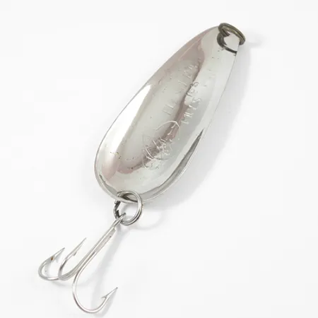 Vintage Nebco Flashbait 166, 1/2oz Hammered Nickel fishing spoon #1975