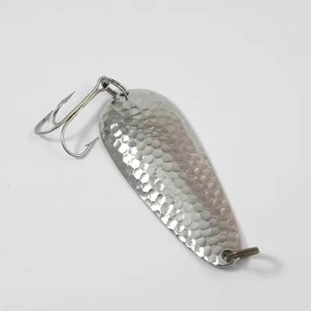 Vintage Nebco Flashbait 166, 1/2oz Hammered Nickel fishing spoon #1975