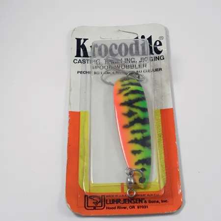 Luhr Jensen Krocodile Die #5, 3/4oz Fire Tiger fishing spoon #1978