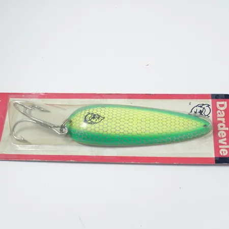 Eppinger Dardevle, 1oz Fluorescent Green / Yellow fishing spoon #1980