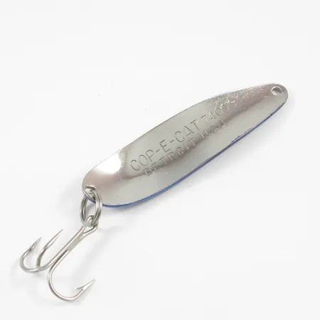 Vintage Eppinger Dardevle Cop-E-Cat 7400, 1/2oz Nickel / Blue fishing spoon #1992