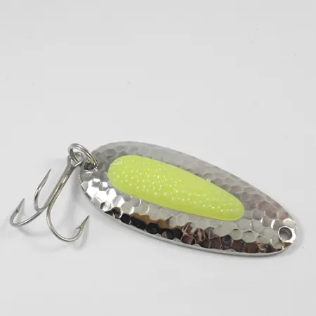 Vintage Blue Fox Pixee , 3/4oz Hammered Nickel / Yellow fishing spoon #1986