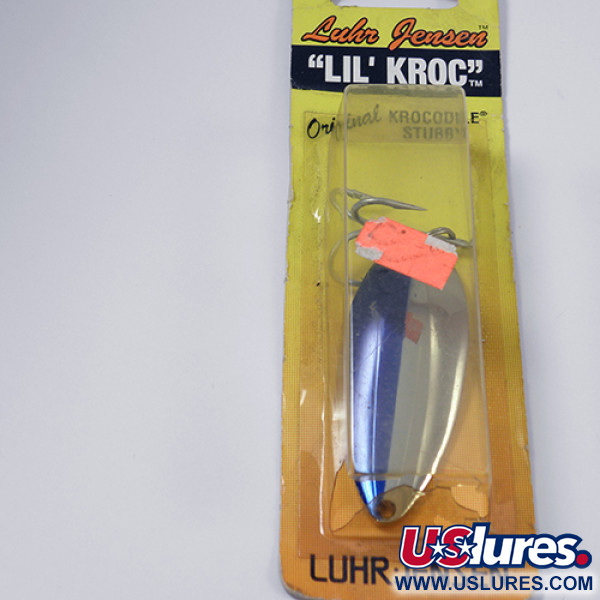  Luhr Jensen Lil' Kroc (Krocodile Stubby), 3/4oz Nickel / Blue fishing spoon #1998