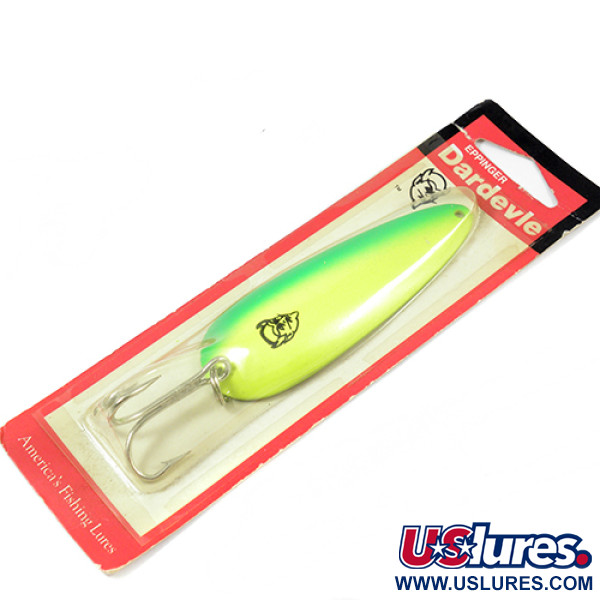  Eppinger Dardevle, 1oz Fluorescent Yellow / Green fishing spoon #2004