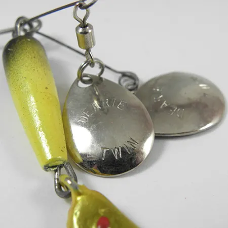 Vintage Erie Dearie Twin, 1/2oz Nickel / Yellow spinning lure #2005