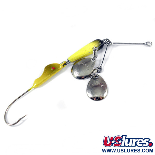 Vintage   Erie Dearie Twin, 1/2oz Nickel / Yellow spinning lure #2005