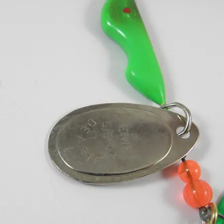 Vintage Erie Dearie Walleye Killer, 3/5oz Nickel / Green spinning lure #2006