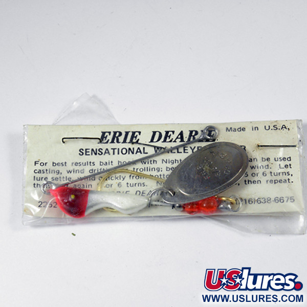   Erie Dearie Walleye Killer, 1/2oz Nickel / White / Red spinning lure #2008
