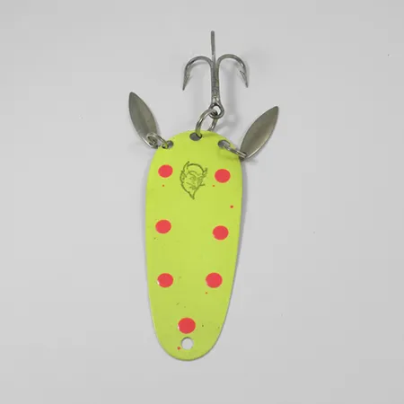 Vintage Eppinger Dardevle Sagamore JT Buel, 2/5oz Yellow / Red / Nickel fishing spoon #2016