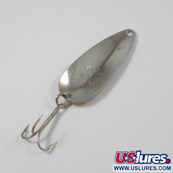Vintage  Worth Chippewa, 1/3oz Hammered Nickel fishing spoon #2017