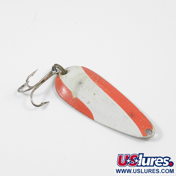 Vintage  Nebco Aqua Spoon, 1/3oz Red / White / Nickel fishing spoon #2019