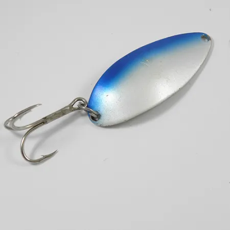 Vintage Seneca Little Cleo (Hula Girl), 1/2oz Pearl / Blue / Nickel fishing spoon #2030