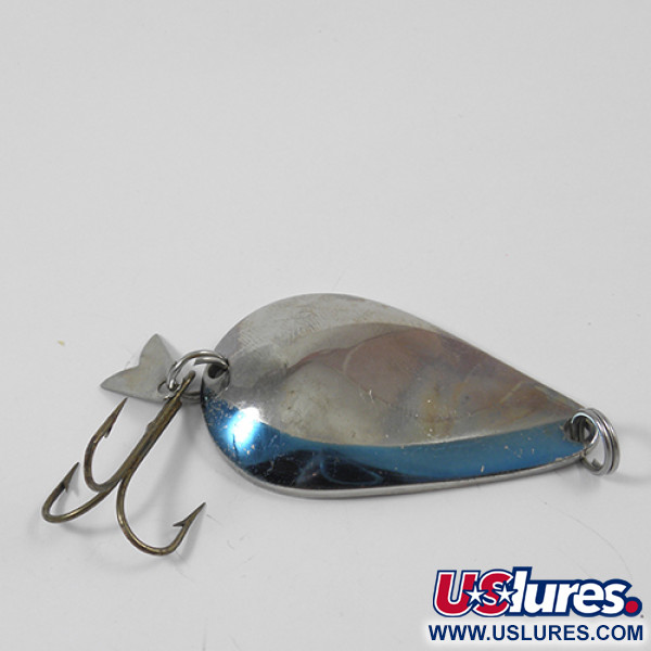 Vintage  Acme K.O. Wobbler, 3/4oz Nickel / Blue fishing spoon #2045