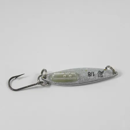 Vintage Blue Fox Rattle Flash Jiggin' Spoon, 1/8oz Snow Pearl fishing spoon #2059