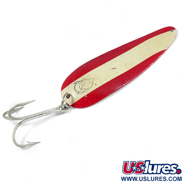 Vintage  Eppinger Dardevle Trolldevle, 1 1/3oz Red / White / Nickel fishing spoon #2060
