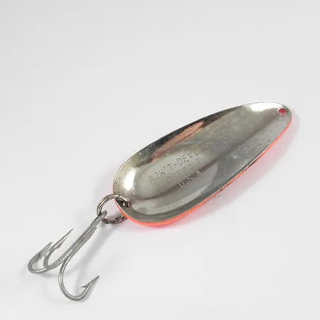 Vintage Eppinger Dardevle Rok't Devlet, 1 1/4oz Red / Black / Nickel fishing spoon #2061