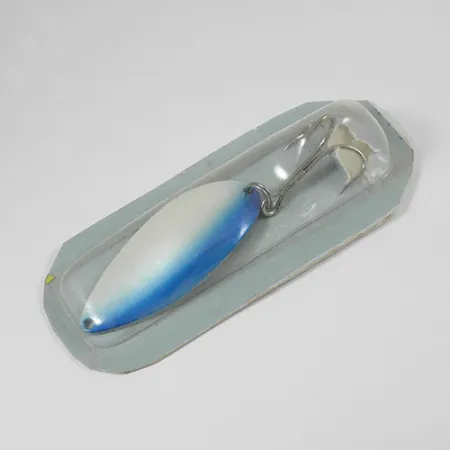 Seneca Little Cleo (Hula Girl), 3/4oz White Pearl / Blue / Nickel fishing spoon #2070