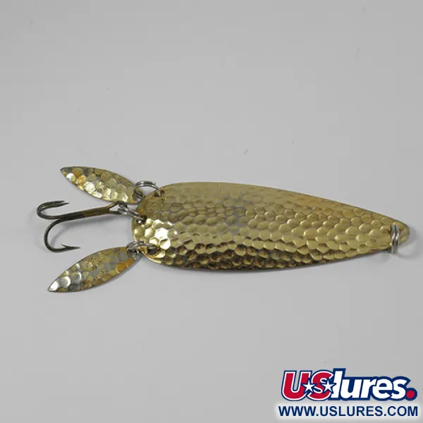 Vintage  Marathon Bait Company Marathon 2, 1/2oz Hammered Gold fishing spoon #2080