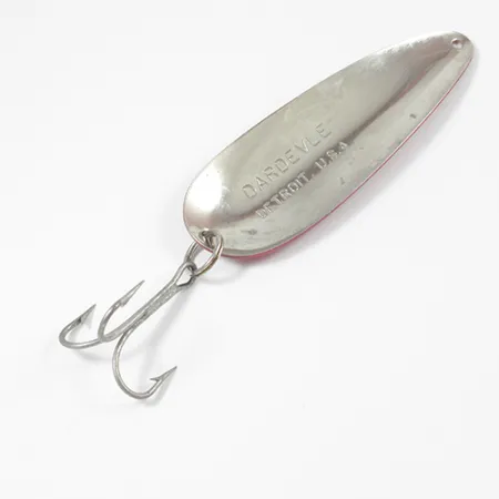 Vintage Eppinger Dardevle, 1oz Red / White / Nickel fishing spoon #2092