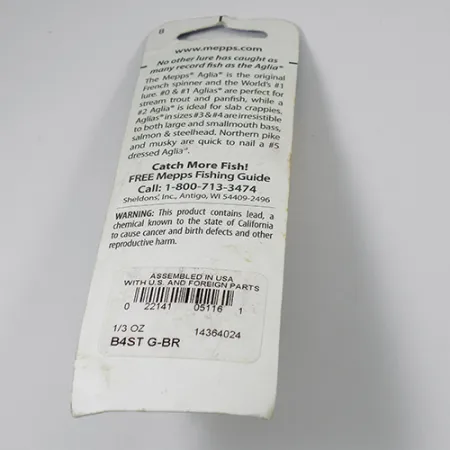 Mepps Aglia 4 dressed (squirrel tail), 1/3oz Brass spinning lure #2105