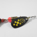 Vintage   Mepps Black Fury 1 Dressed squirrel tail, 3/32oz Black / Yellow spinning lure #2116