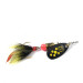 Vintage   Mepps Black Fury 1 Dressed squirrel tail, 3/32oz Black / Yellow spinning lure #2116