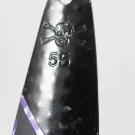 Vintage Calcutta 55, 2/5oz Black / White / purple fishing spoon #2125