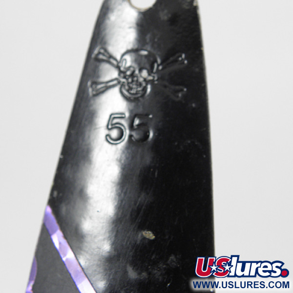 Vintage   Calcutta 55, 2/5oz Black / White / purple fishing spoon #2125